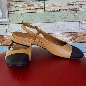 Vionic Leather and Textile Cap-Toe Flats - Petaluma - 9M